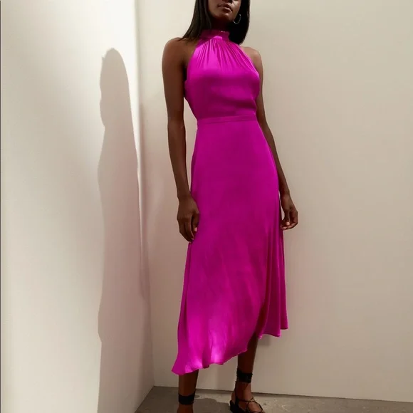 banana republic satin midi dress Satin Dresses